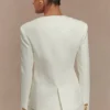 Asia Mixed Button Blazer – Ivory Asia Mixed Button Blazer – Ivory