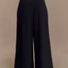 Aspen Gathered Wide Leg Jogger – Black
