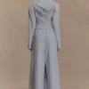 Aspen Gathered Wide Leg Jogger – Light Grey Marle