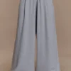 Aspen Gathered Wide Leg Jogger – Light Grey Marle