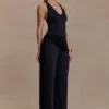 Aspyn Slinky Gathered Wide Leg Pants – Black