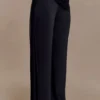 Aspyn Slinky Gathered Wide Leg Pants – Black