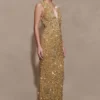 Astor Hand Embellished Maxi Dress – Gold Astor Hand Embellished Maxi Dress – Gold