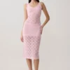 Atlantis Crochet Knit Midi Skirt – Baby Pink Atlantis Crochet Knit Midi Skirt – Baby Pink
