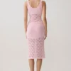 Atlantis Crochet Knit Midi Skirt – Baby Pink Atlantis Crochet Knit Midi Skirt – Baby Pink
