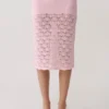 Atlantis Crochet Knit Midi Skirt – Baby Pink Atlantis Crochet Knit Midi Skirt – Baby Pink
