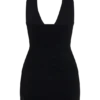 Aubree Crepe And Mesh Mini Dress – Black Aubree Crepe And Mesh Mini Dress – Black