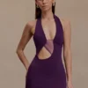 Aubree Crepe And Mesh Mini Dress – Purple Aubree Crepe And Mesh Mini Dress – Purple