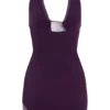Aubree Crepe And Mesh Mini Dress – Purple Aubree Crepe And Mesh Mini Dress – Purple