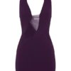 Aubree Crepe And Mesh Mini Dress – Purple Aubree Crepe And Mesh Mini Dress – Purple