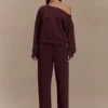 Aiden Slouchy Crew Jumper – Chocolate