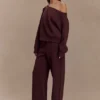 Aiden Slouchy Crew Jumper – Chocolate