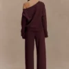 Aiden Slouchy Crew Jumper – Chocolate