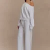 Aiden Slouchy Crew Jumper – Ivory