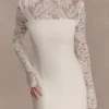 Aurelie Long Sleeve Lace Mini Dress – Ivory Aurelie Long Sleeve Lace Mini Dress – Ivory