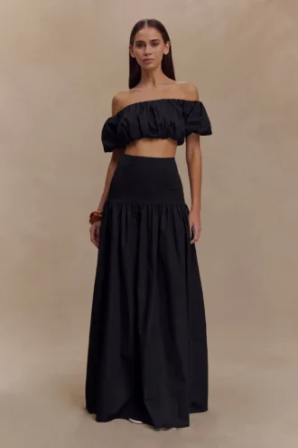 Autumn Maxi Skirt – Black