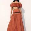 Autumn Maxi Skirt – Burnt Orange