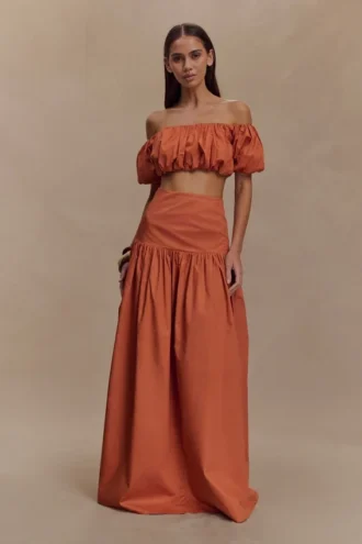 Autumn Maxi Skirt – Burnt Orange