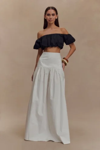 Autumn Maxi Skirt – White