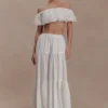 Autumn Off Shoulder Broderie Top – White Autumn Off Shoulder Broderie Top – White