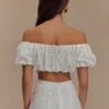Autumn Off Shoulder Broderie Top – White Autumn Off Shoulder Broderie Top – White
