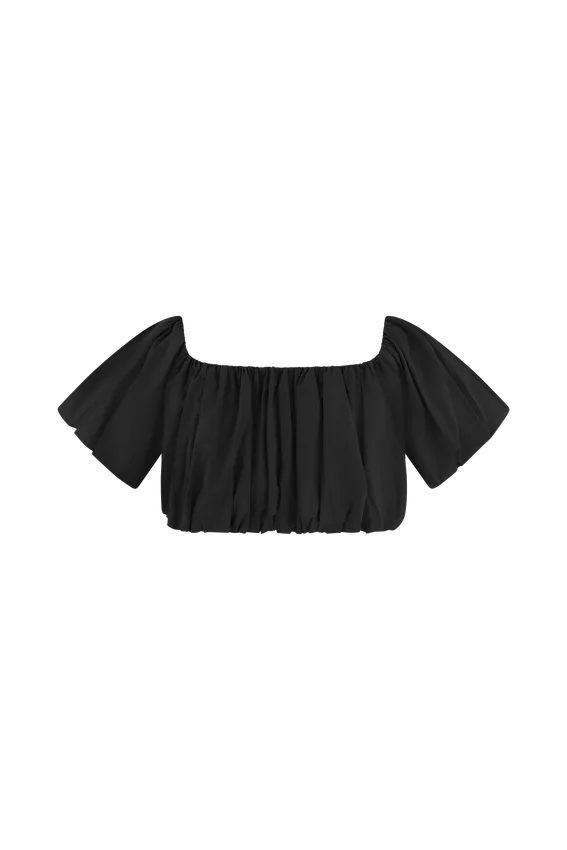 Autumn Off Shoulder Bubble Top – Black Autumn Off Shoulder Bubble Top – Black