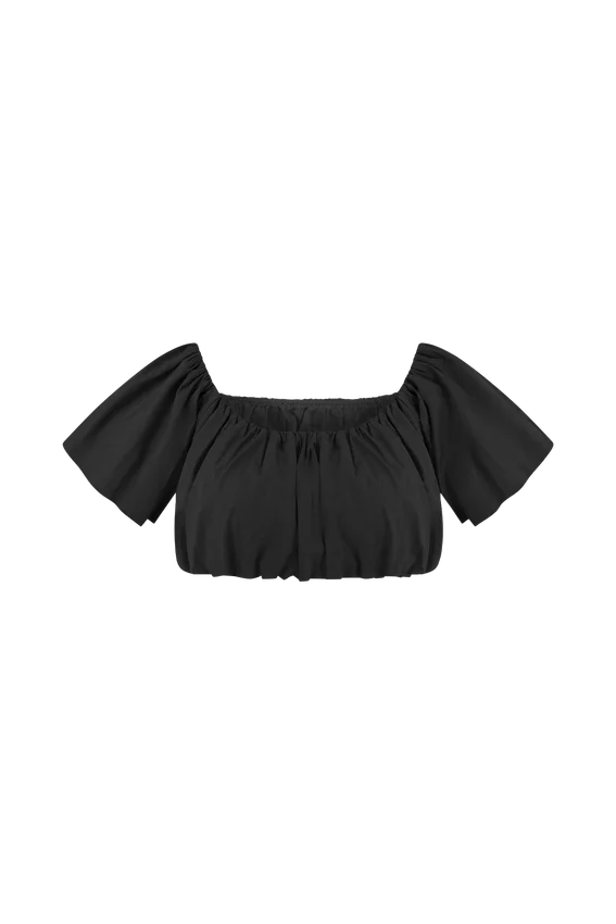 Autumn Off Shoulder Bubble Top – Black Autumn Off Shoulder Bubble Top – Black
