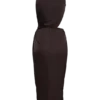 Aveline Draped Halter Midi Dress – Dark Chocolate Aveline Draped Halter Midi Dress – Dark Chocolate
