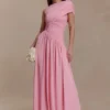 Ayeshya Slinky Asymmetric Maxi Dress – Candy Pink Ayeshya Slinky Asymmetric Maxi Dress – Candy Pink