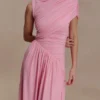 Ayeshya Slinky Asymmetric Maxi Dress – Candy Pink Ayeshya Slinky Asymmetric Maxi Dress – Candy Pink