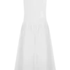 Ayla Cotton Fit And Flare Midi Dress – White