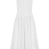 Ayla Cotton Fit And Flare Midi Dress – White