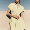 Aysha Buttoned Linen Mini Dress – Lemon Aysha Buttoned Linen Mini Dress – Lemon