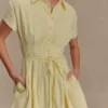 Aysha Buttoned Linen Mini Dress – Lemon Aysha Buttoned Linen Mini Dress – Lemon