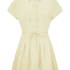 Aysha Buttoned Linen Mini Dress – Lemon Aysha Buttoned Linen Mini Dress – Lemon
