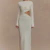 Azariah Long Sleeve Knit Midi Dress – Ivory Azariah Long Sleeve Knit Midi Dress – Ivory