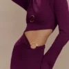Azariah Long Sleeve Knit Midi Dress – Plum Azariah Long Sleeve Knit Midi Dress – Plum