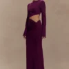 Azariah Long Sleeve Knit Midi Dress – Plum Azariah Long Sleeve Knit Midi Dress – Plum