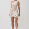 Barker Hand Crochet Knit Mini Dress – White Barker Hand Crochet Knit Mini Dress – White