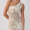 Barker Hand Crochet Knit Mini Dress – White Barker Hand Crochet Knit Mini Dress – White