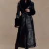 Bec Faux Leather Trench Coat With Faux Fur – Black