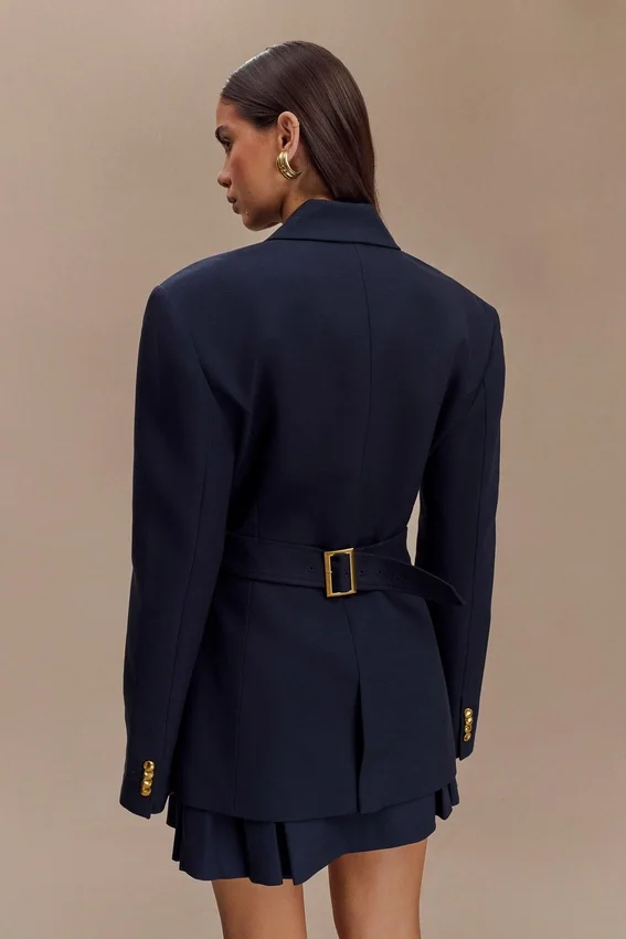 Bellamy Cinched Blazer – Dark Navy Bellamy Cinched Blazer – Dark Navy