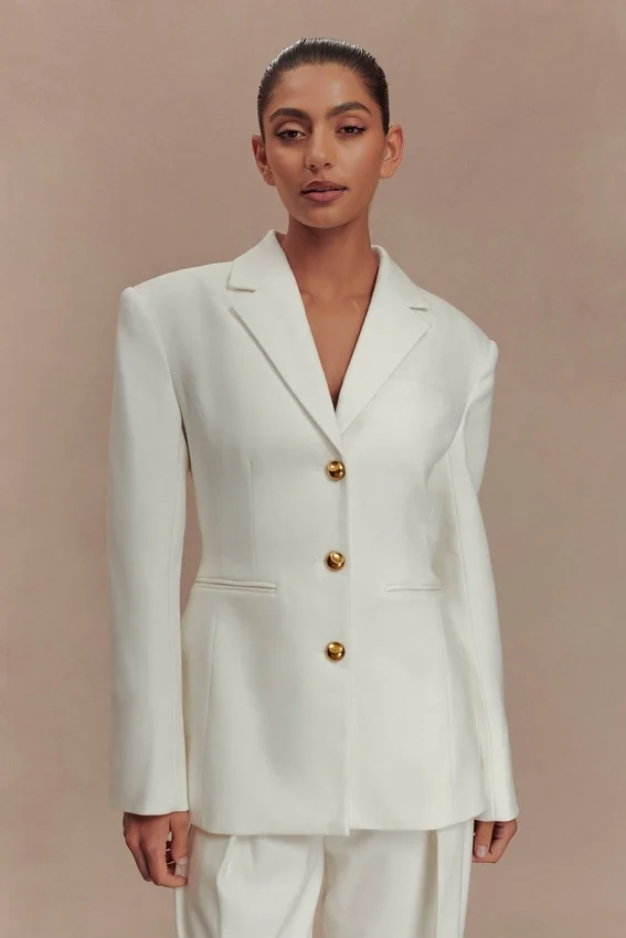 Bellamy Cinched Blazer – Ivory Bellamy Cinched Blazer – Ivory