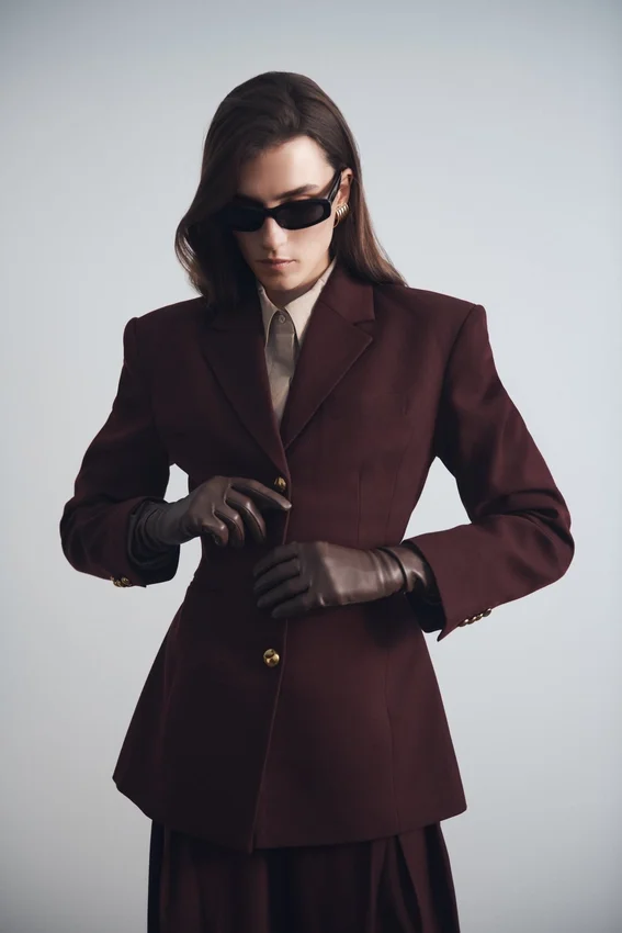 Bellamy Cinched Blazer – Mahogany Bellamy Cinched Blazer – Mahogany