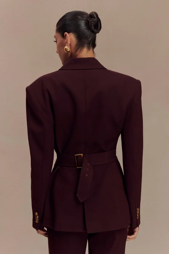Bellamy Cinched Blazer – Mahogany Bellamy Cinched Blazer – Mahogany