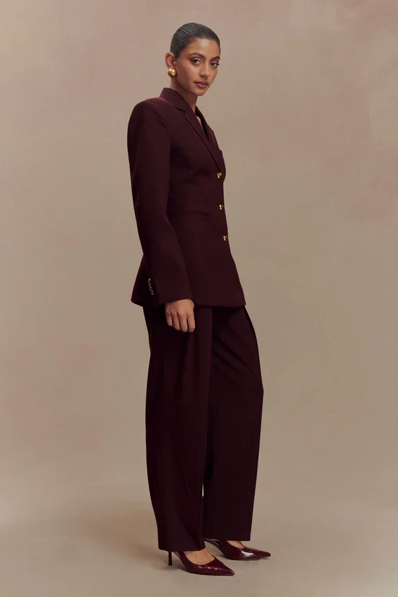 Bellamy Cinched Blazer – Mahogany Bellamy Cinched Blazer – Mahogany