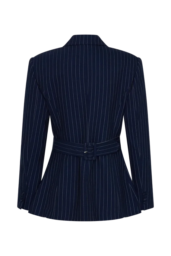Bellamy Cinched Blazer – Navy Pinstripe Bellamy Cinched Blazer – Navy Pinstripe