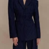 Bellamy Cinched Blazer – Navy Pinstripe Bellamy Cinched Blazer – Navy Pinstripe