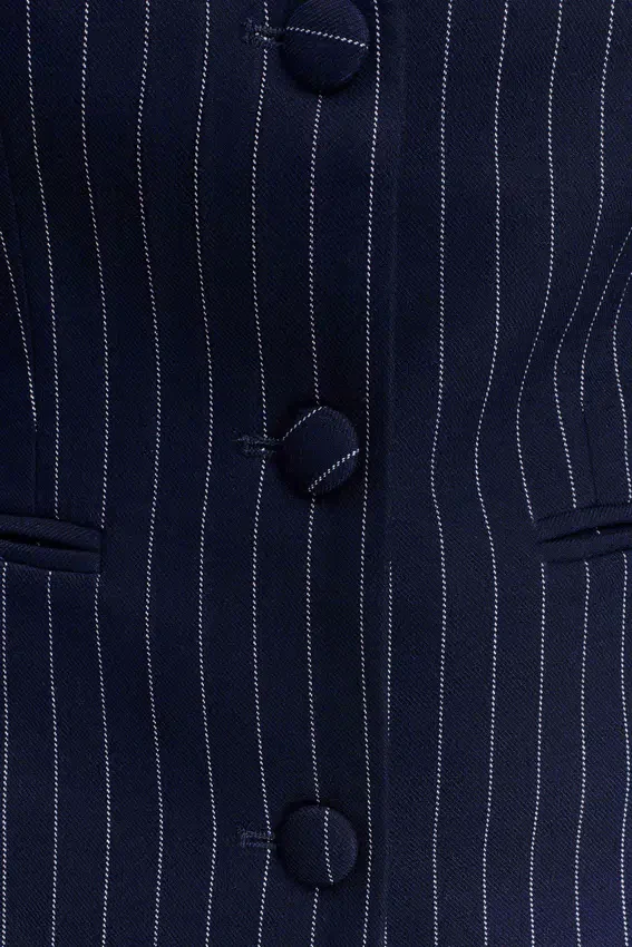 Bellamy Cinched Blazer – Navy Pinstripe Bellamy Cinched Blazer – Navy Pinstripe