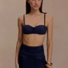 Belle Denim Cropped Bralette – Indigo Blue